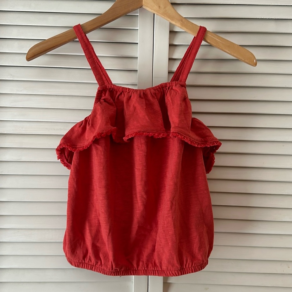 Tea Collection tank top with ruffle detail, size 12